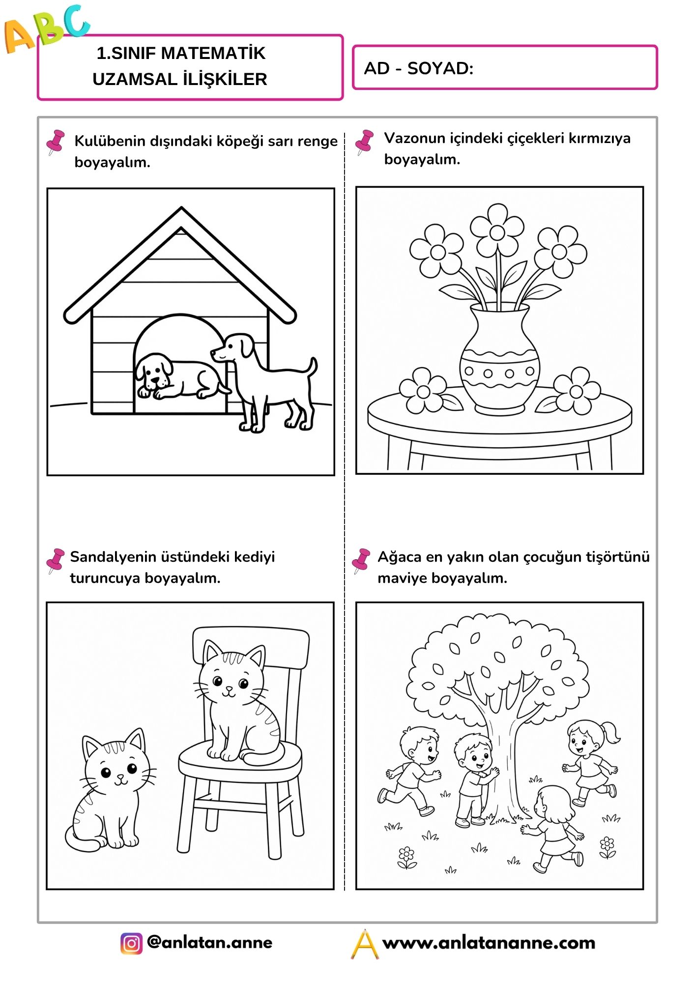 1. sınıf matematik etkinlikleri