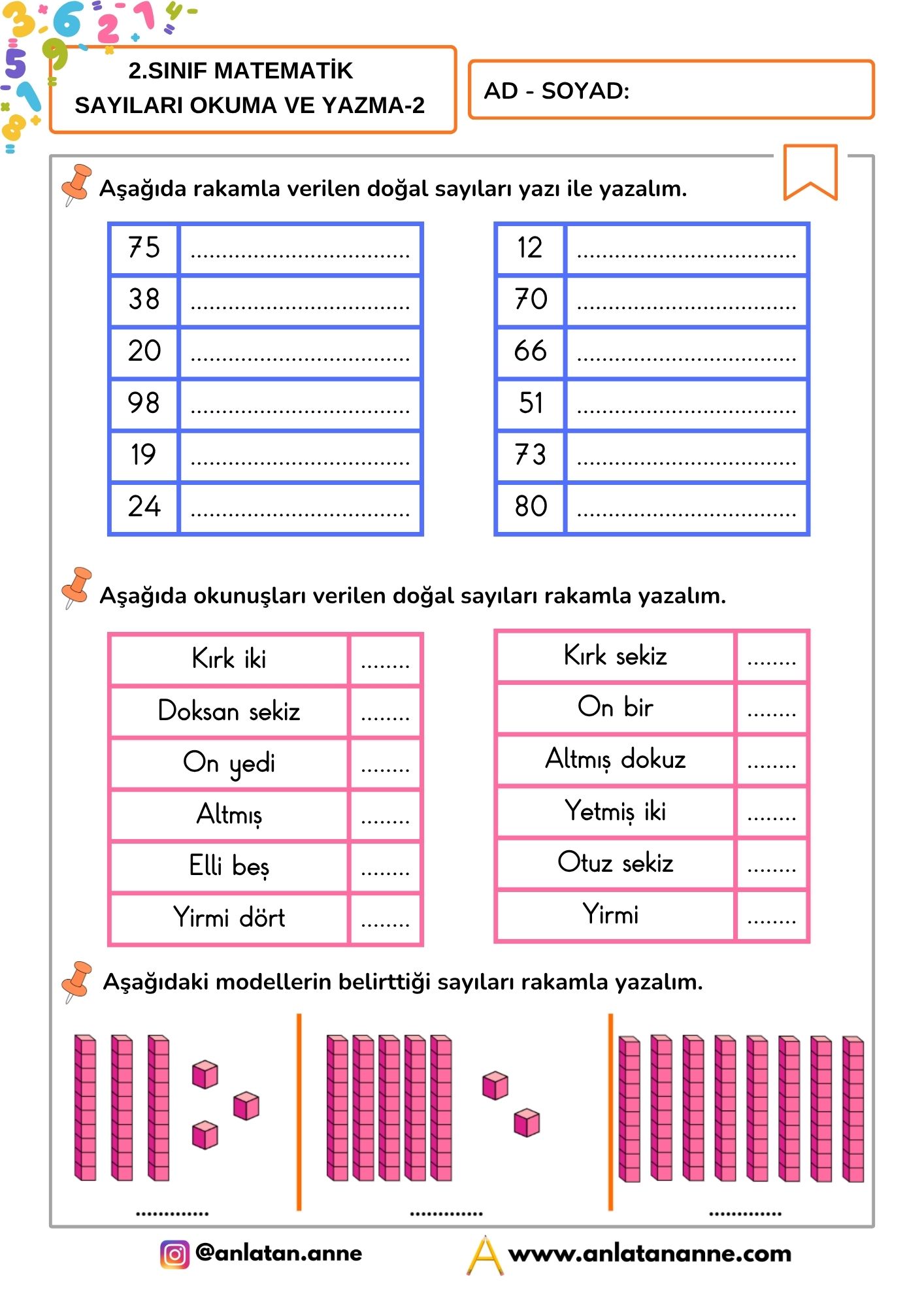 2. sınıf sayıları okuma ve yazma