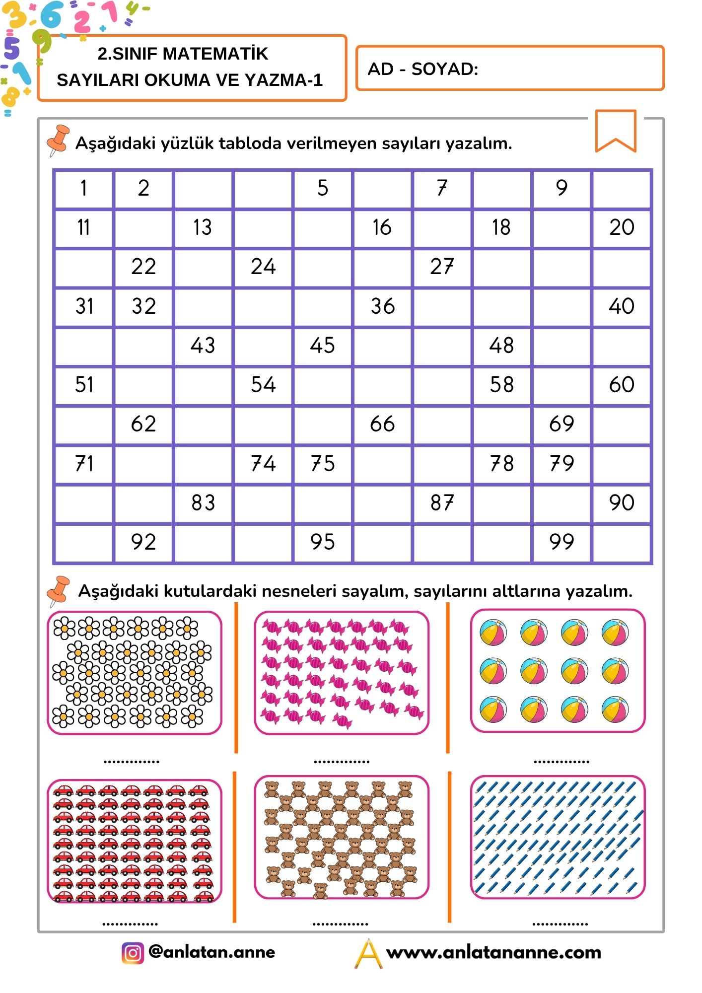 2. sınıf sayıları okuma ve yazma