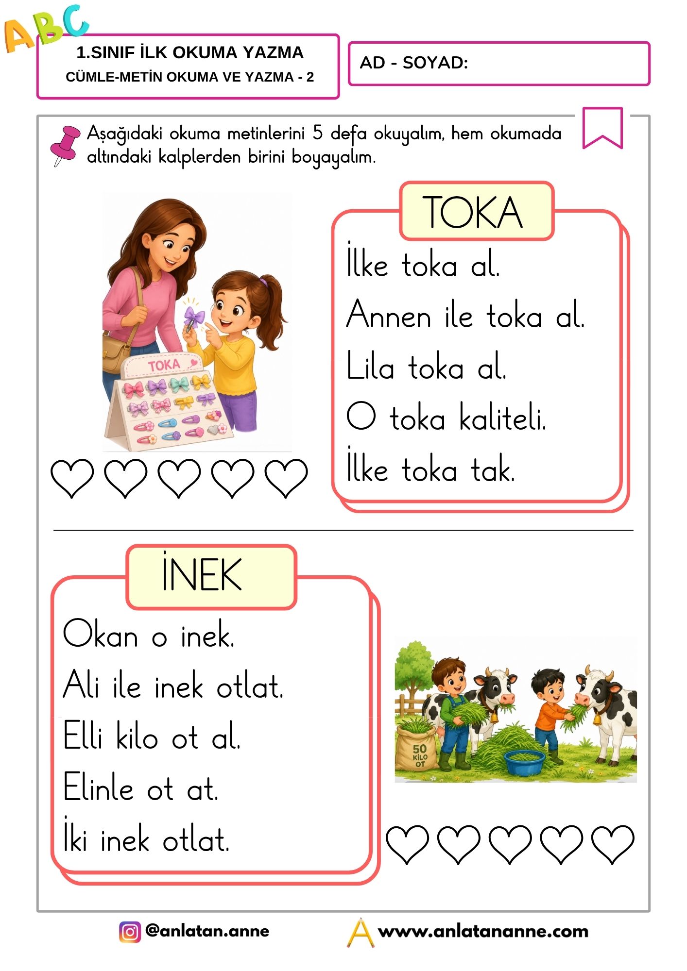 1. sınıf k sesi fasikülü