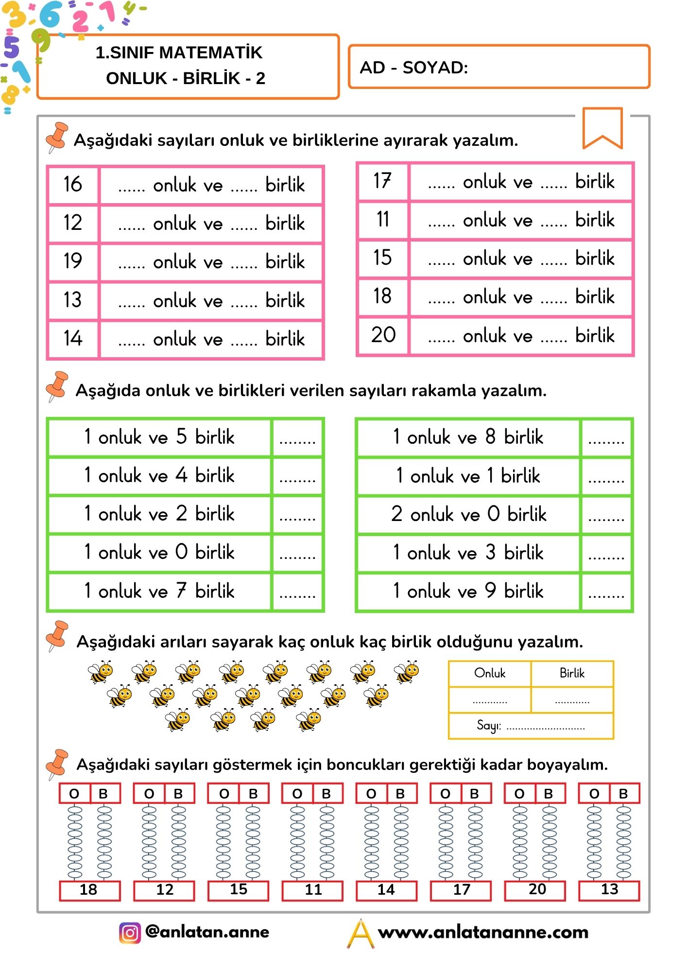 1. sınıf onluk birlik