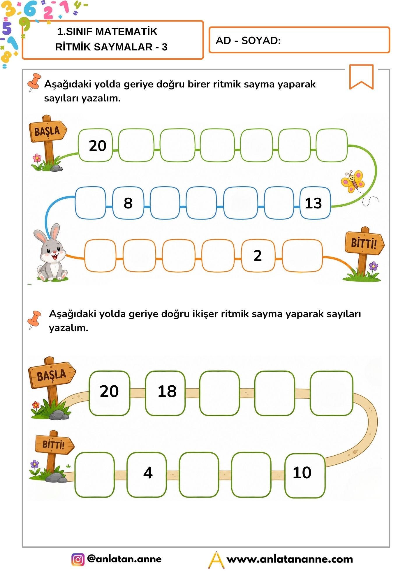 1. sınıf ritmik saymalar