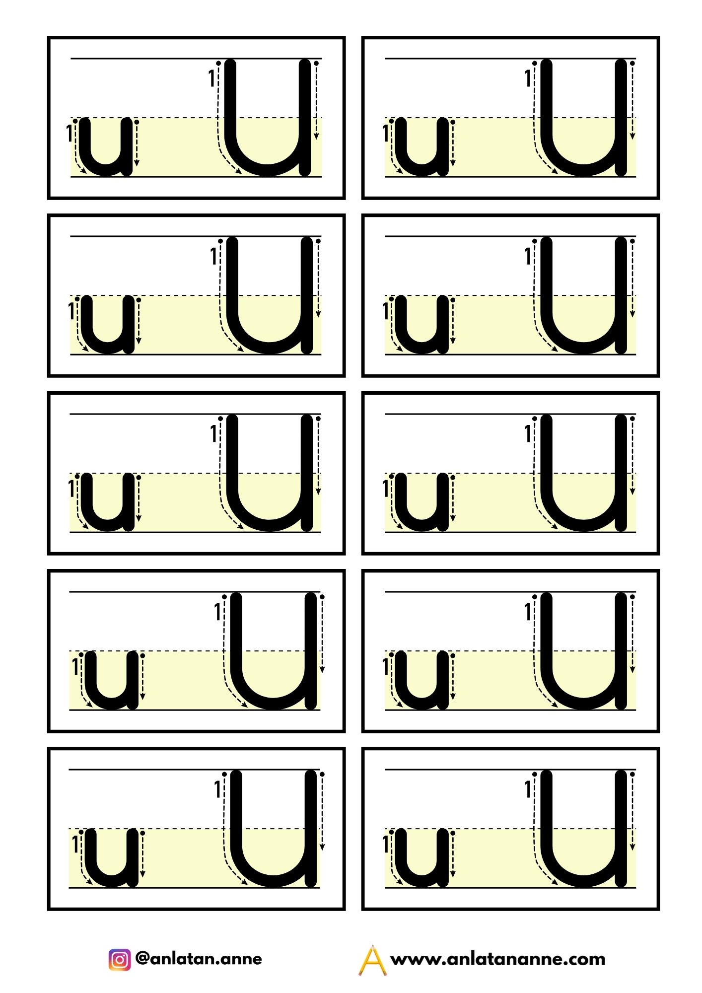 u sesi interaktif defter çalışması