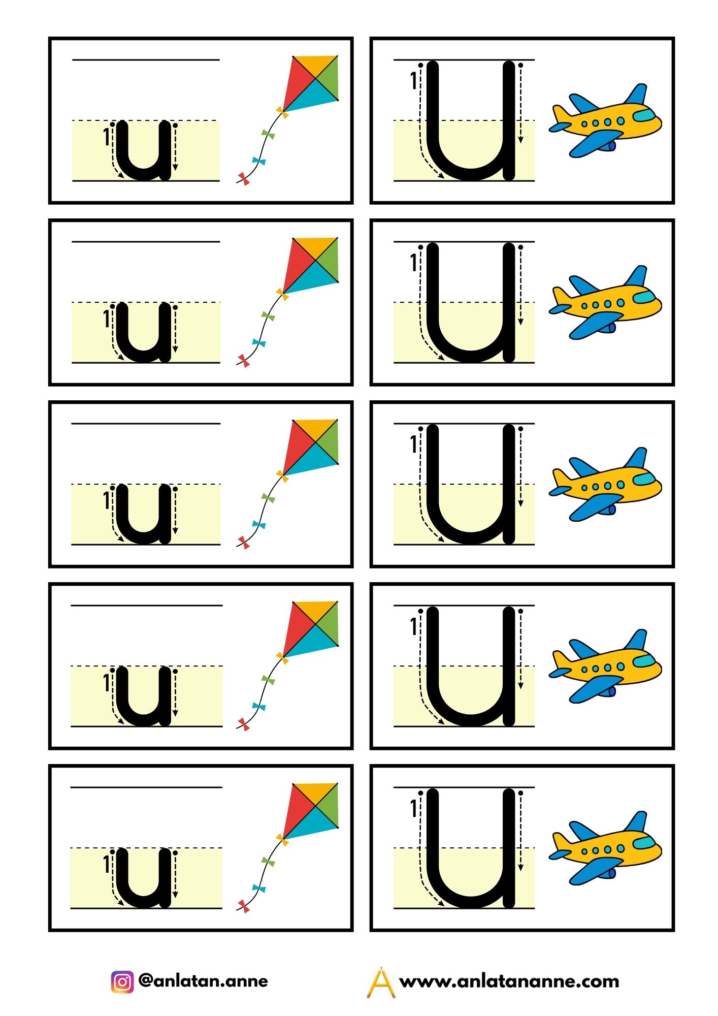 u sesi interaktif defter çalışması