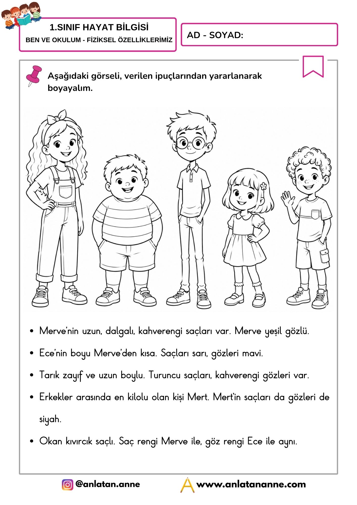 1. sınıf fiziksel özellikler