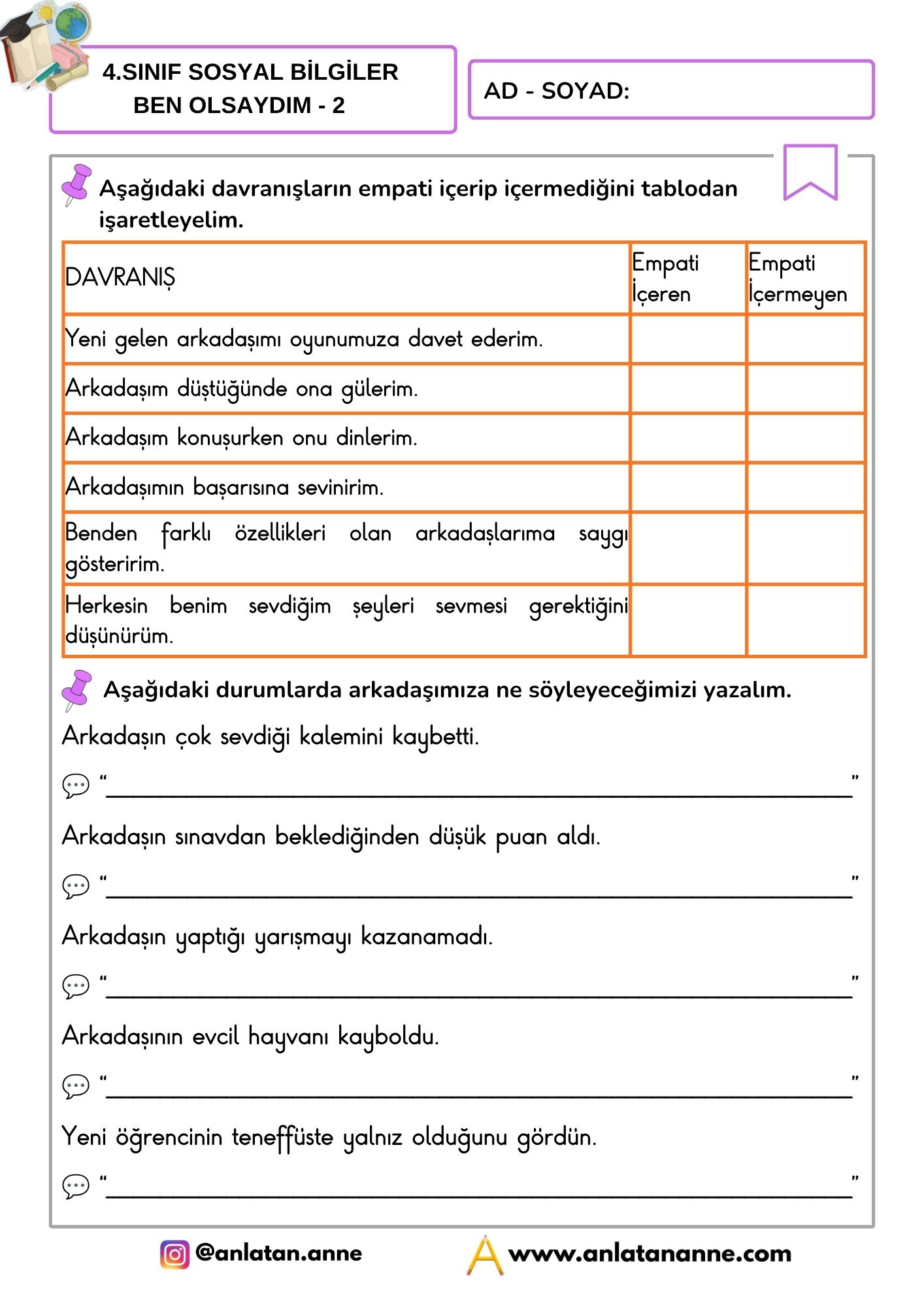 4. sınıf ben olsaydım