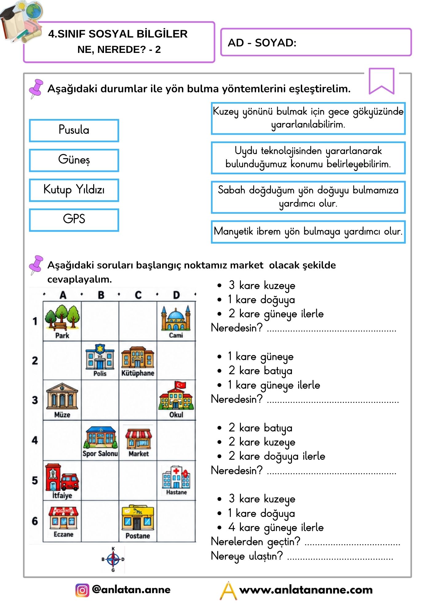 4. sınıf yönler